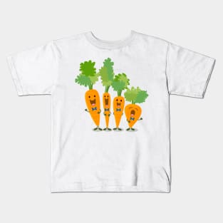 Cute funny carrot quartet cartoon illustration Kids T-Shirt